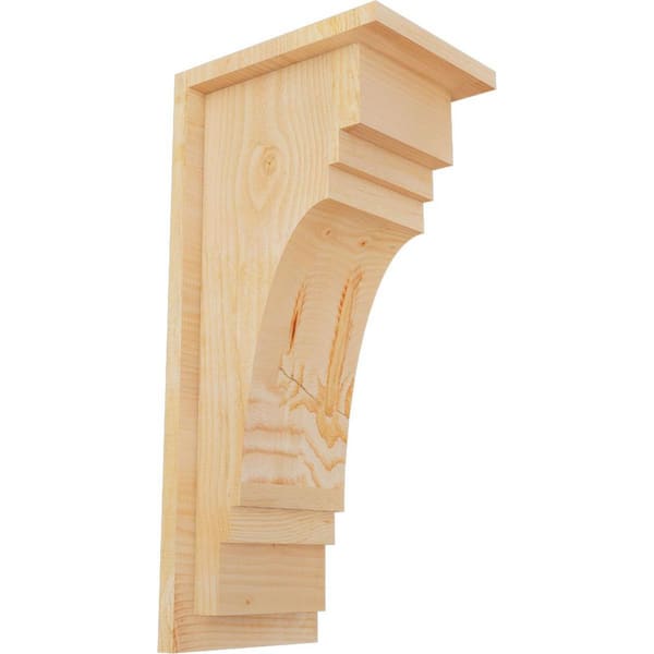 Ekena Millwork 8 in. x 10 in. x 22 in. Douglas Fir Pescadero Rough Sawn Corbel with Backplate