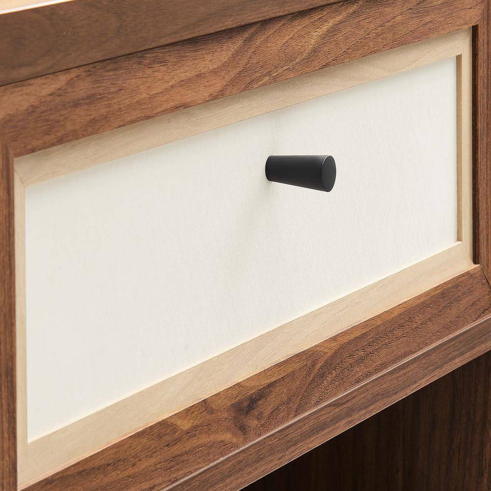 Capri Walnut Wood Grain Nightstand with Linen Drawer