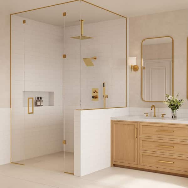 EVERSTEIN 7-Spray Patterns Thermostatic 12 in. 6 in. Ceiling Mount