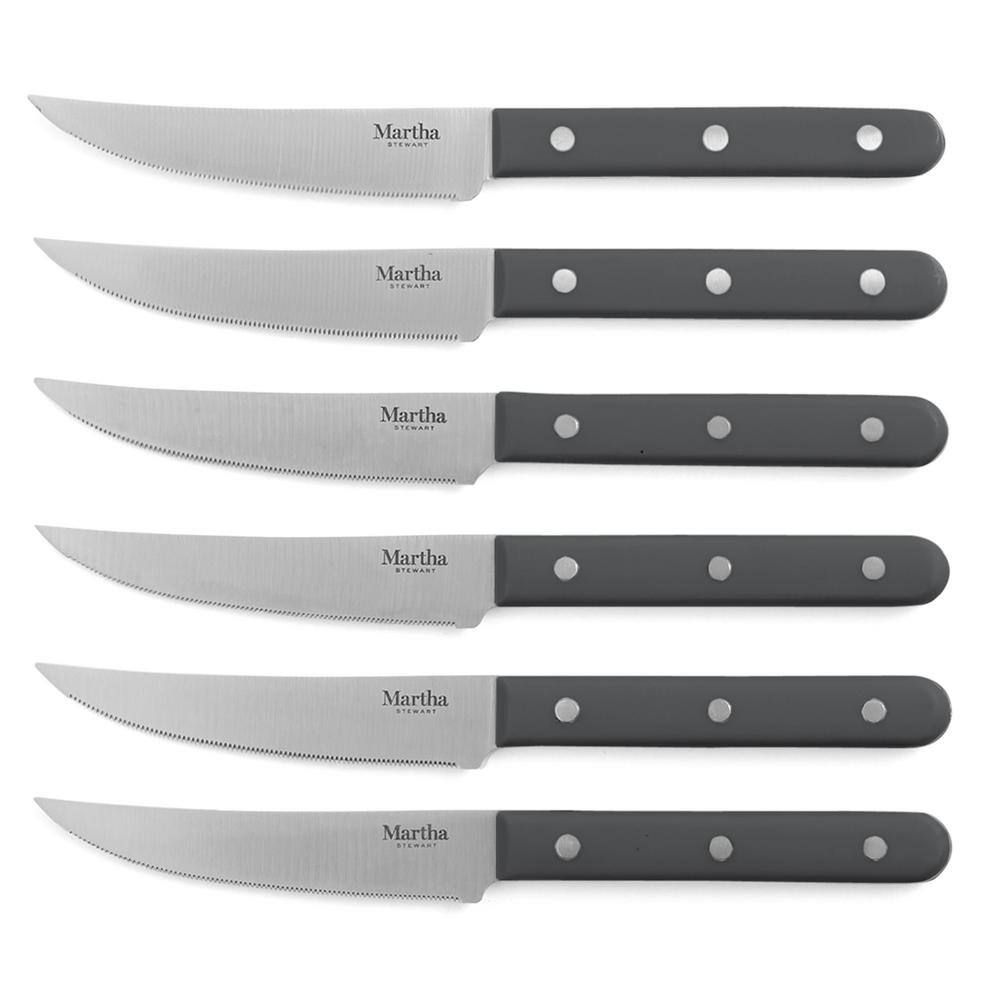Gray 14-Piece Stainless Steel Cutlery Set with Acacia Wood Block
