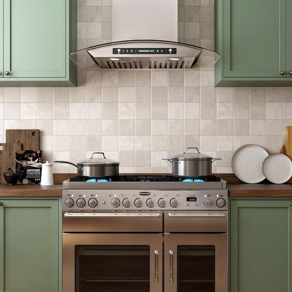 30 in. 900 CFM Ducted Wall Mount Downdraft System in Stainless Steel with Tempered Glass Touch and Gesture Control