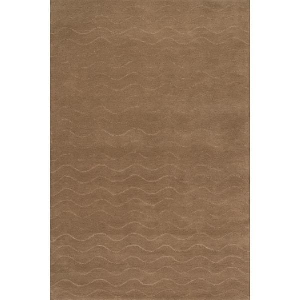 Gailia Solid Wool Cozy Area Sand 5 ft. x 8 ft. Indoor Area Rug
