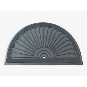 HomDkor Wilson Black 18 in. x 30 in. Polyester Recycled Rubber Half Round Outdoor  Front Door Mat 1472795 - The Home Depot