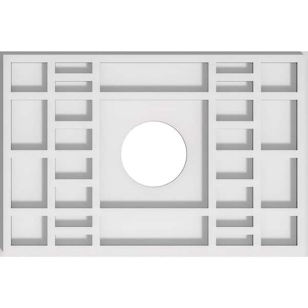 Ekena Millwork 1 in. P X 14 in. W X 9-3/8 in. H X 3 in. ID Beaux Architectural Grade PVC Contemporary Ceiling Medallion