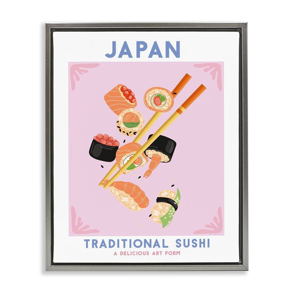 Japanese Traditional Sushi by Omar Escalante Gray Floater Frame Food Graphic Art Print 21 in. x 17 in. price history on PriceWatchPro