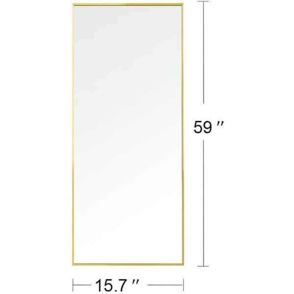 Unbranded 15.7 in. W x 59 in. H Full Length Mirror with Gold Aluminum Alloy Frame