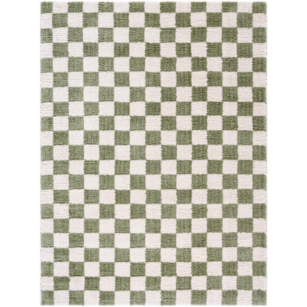 Fossay Shag Green 2 ft. x 3 ft. Modern Indoor Area Rug price history on PriceWatchPro