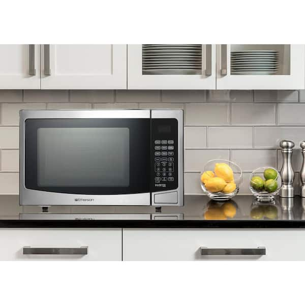 Emerson Emerson 1.2 cu. ft., 1000W Inverter, Touch Control, Stainless Steel  Microwave Oven MWI1212SS - The Home Depot