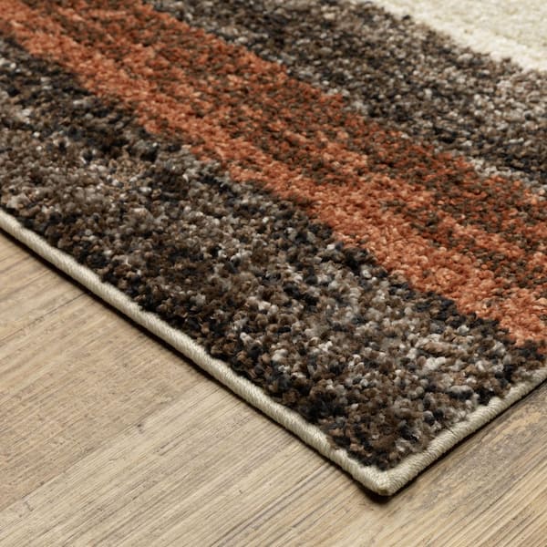 Gia 2 ft. x 7 ft. Black/Brown Geometric Area Rug