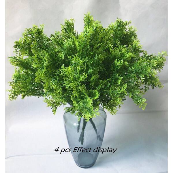 0.5 in. Green Artificial Shrub Indoor Outdoor Plastic Plant UV