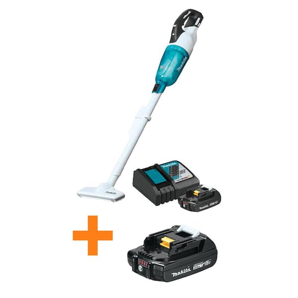 Makita 18V LXT Li-Ion Bagless Cordless Cloth Filter Compact Handheld Stick Vacuum Brushless Kit, 2.0 Ah w/bonus Battery 2.0Ah