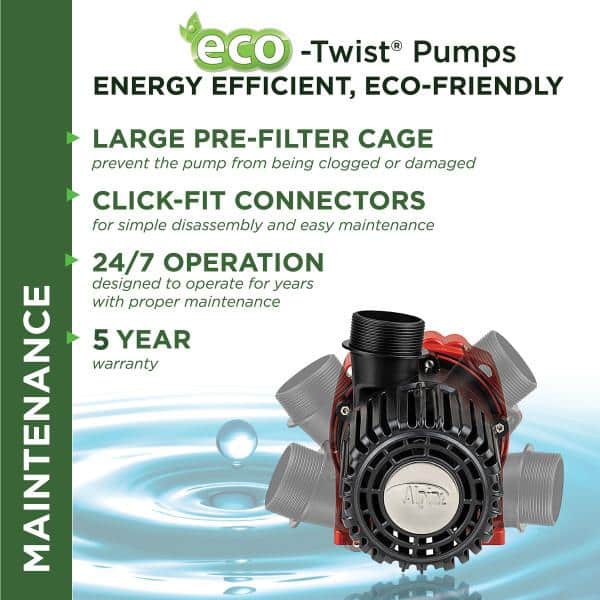 Eco-Twist Energy-Efficient Submersible Pump with 33 ft. Cord