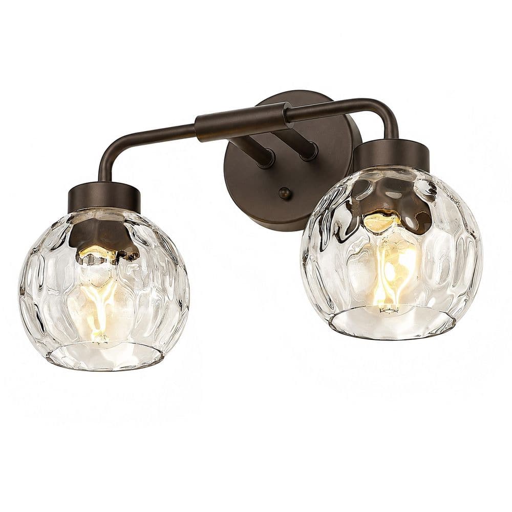 16 in. 2 Light Oil Rubbed Bronze Vanity Light with Clear Glass Shade price history on PriceWatchPro