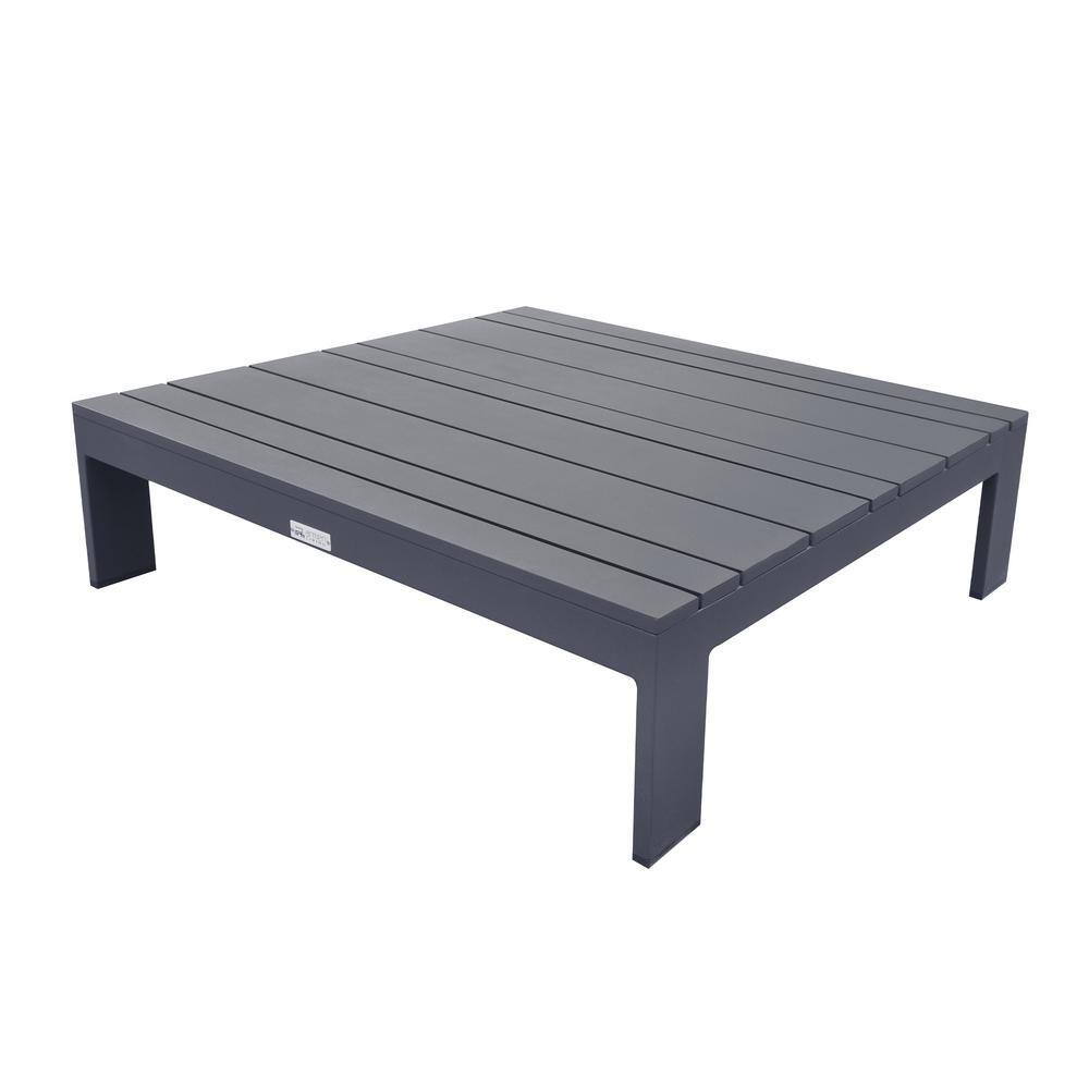 Razor Gray Square Aluminum Outdoor Coffee Table