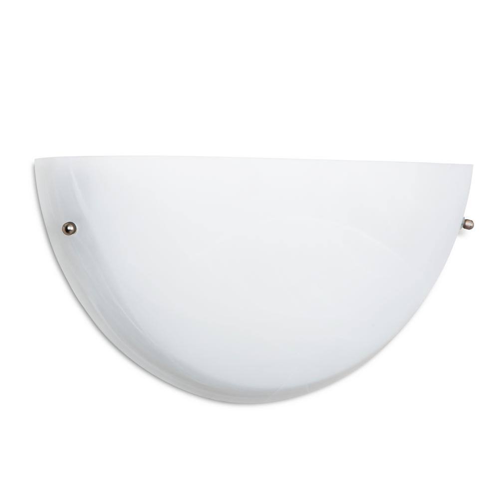 Ivory Cloud Shade 10" White Half-Moon Wall Sconce