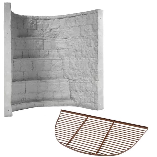 SHAPE PRODUCTS Rockwell 66 in. x 44 in. x 72 in. Gray Composite Window Well with Aluminum Bar Grate