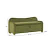 Walker Edison Furniture Company Chantelle Green Velvet 56 in. Bedroom Bench with Curved Accents WECHA27554GN1