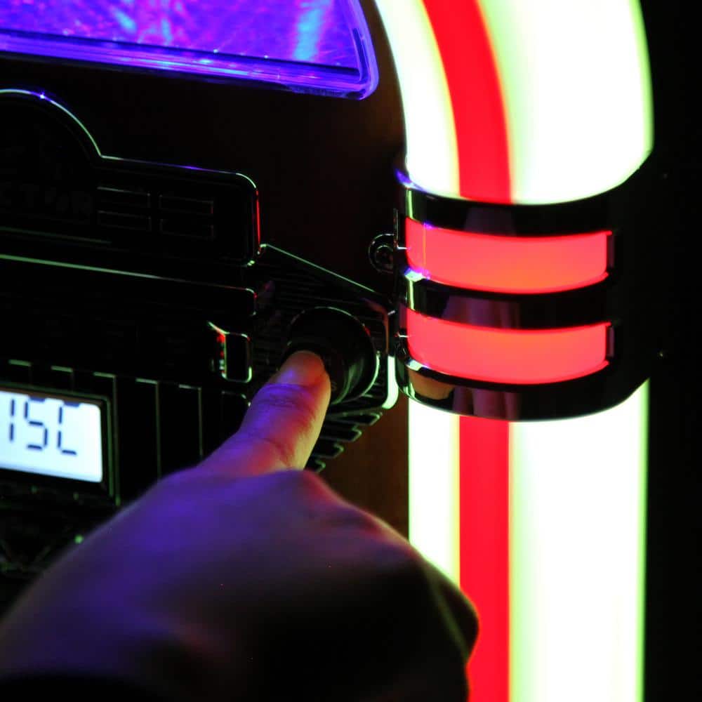 Victor Black Retro Bluetooth Jukebox Speaker with Multicolor LED Lighting
