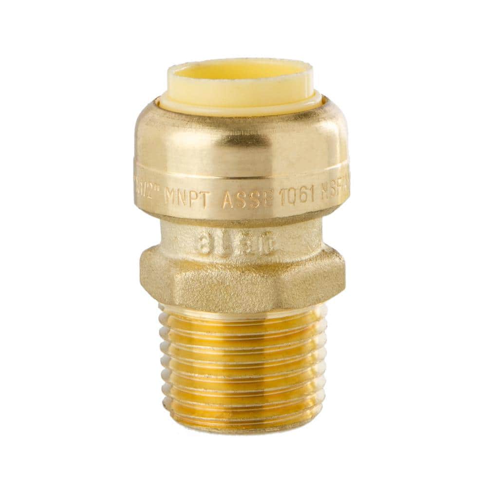 LittleWell 1/2 in. Push-Fit x 1/2 in. Male Pipe Thread Brass Coupling  ACPF8MPT8 - The Home Depot