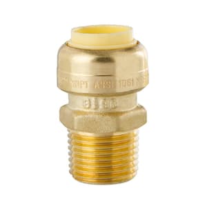 1/2 in. Push-Fit x 1/2 in. Male Pipe Thread Brass Coupling