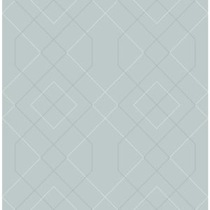 Ballard Light Blue Geometric Light Blue Paper Strippable Roll (Covers 56.4 sq. ft.)