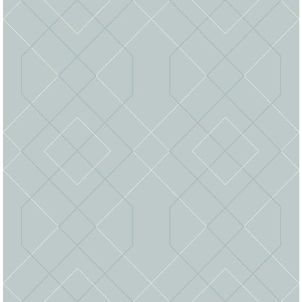 SCOTT LIVING Ballard Light Blue Geometric Light Blue Paper Strippable Roll (Covers 56.4 sq. ft.)