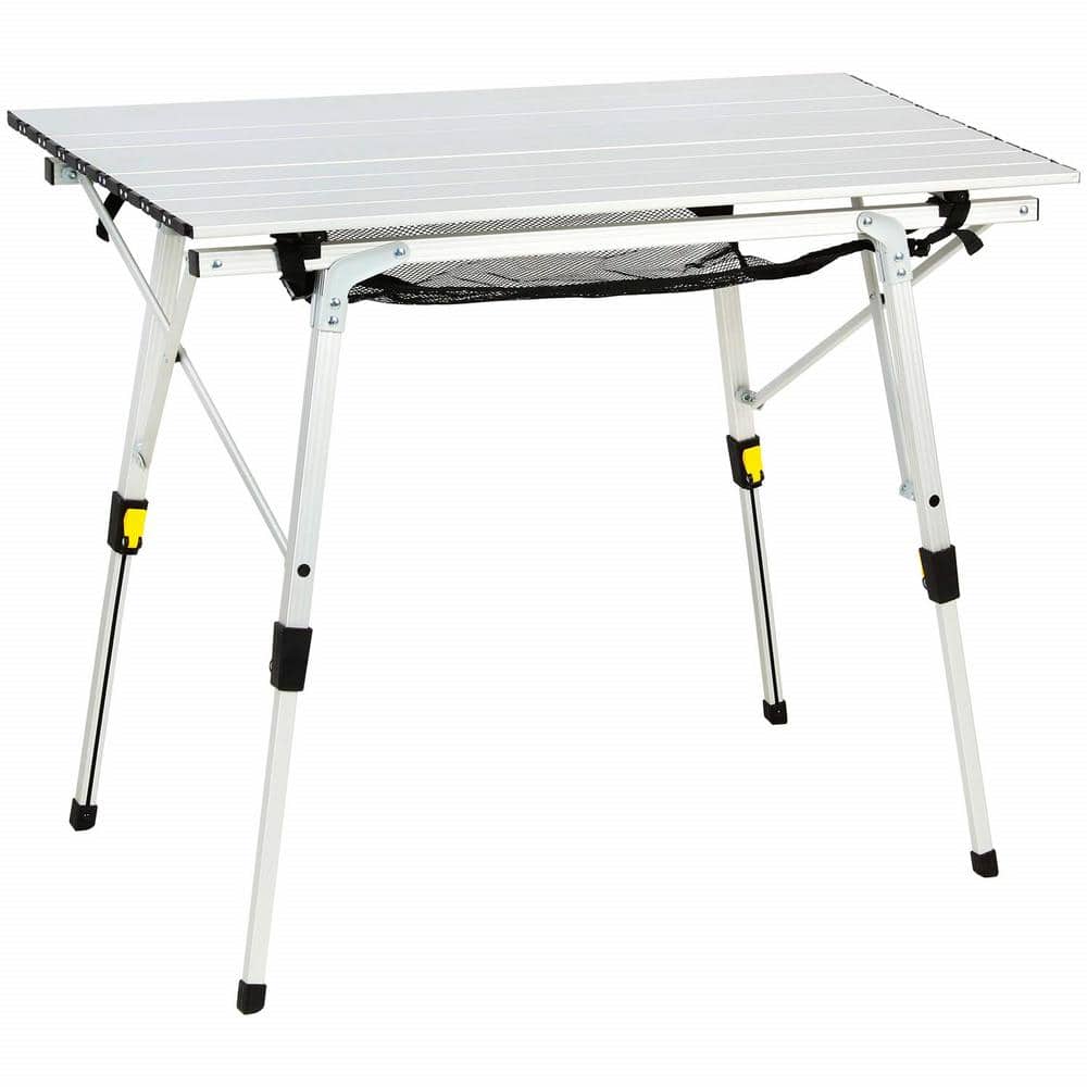 35.4 in. x 20.9 in. Rectangle Silver Folding Portable Picnic Tables with Adjustable Height and Aluminum Roll Up Table price history on PriceWatchPro