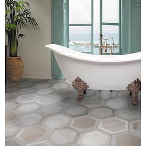 Woodnote 9.5 in. x 9.5 in. Gray Porcelain Matte Hexagon Wall and Floor Tile (10.43 sq. ft./case) 20-Pack