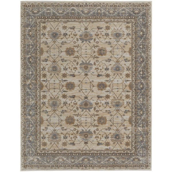 HomeRoots 4 x 6 Tan, Ivory Solid Color Area Rug