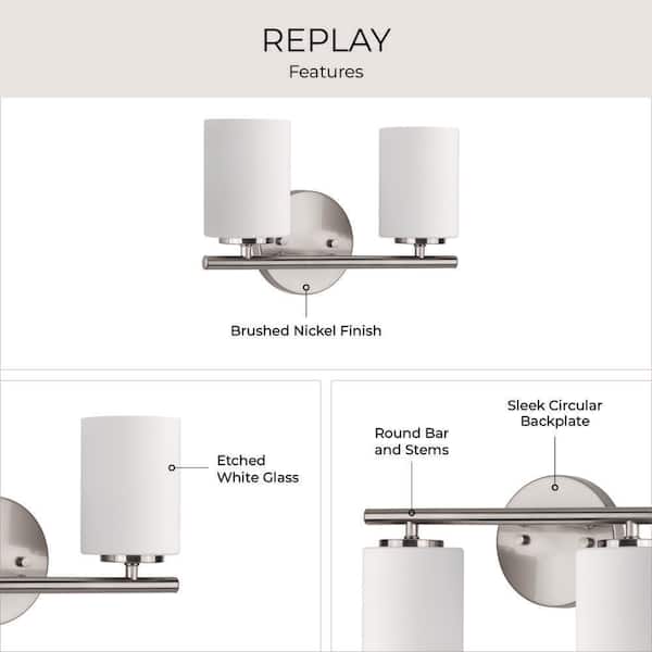 Progress Lighting Replay Collection 13 in. 2-Light Brushed Nickel