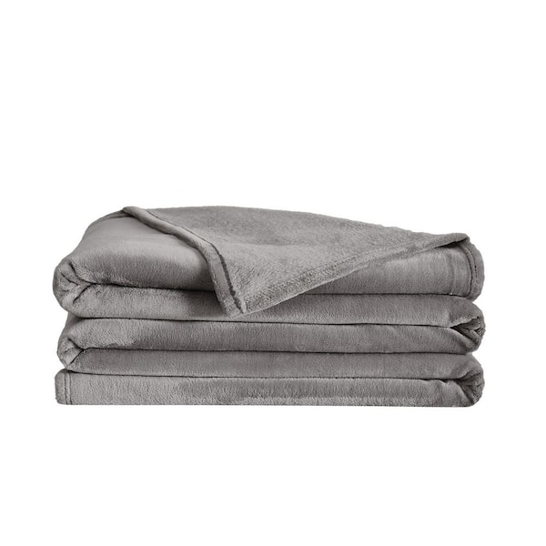 Truly Soft Velvet Plush Grey Family Throw Blanket