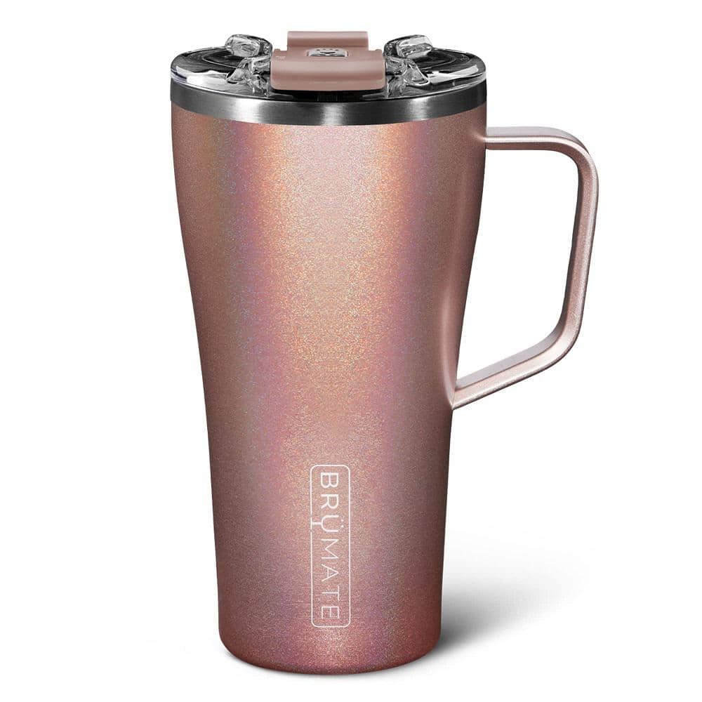 22 oz. Glitter Rose Gold Stainless Steel 100% Leak Proof Insulated Coffee T