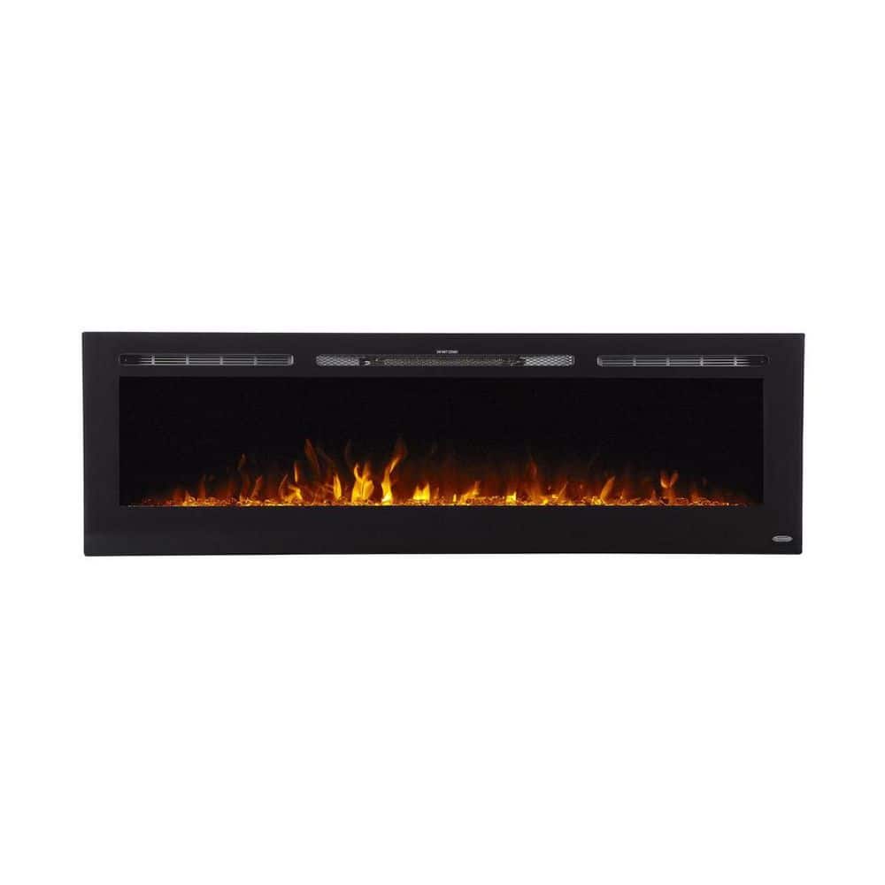 Sideline 72 in. Wall Mount or Recessed Smart Electric Fireplace in Black with LED Flame price history on PriceWatchPro