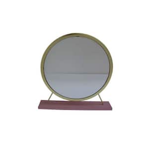 19 in. W x 19 in. H Wood Gold Vanity Mirror