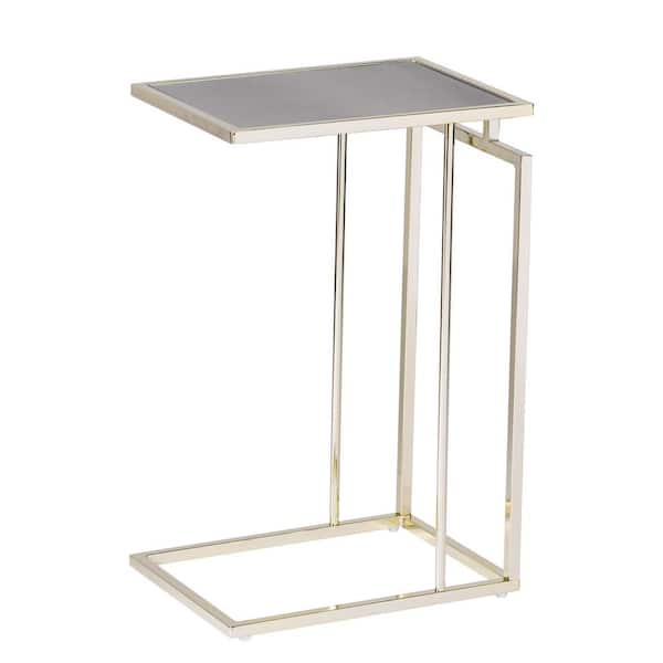 SEI FURNITURE Colbi 12 in. Champagne C-Top Wood End Table with 1-Piece