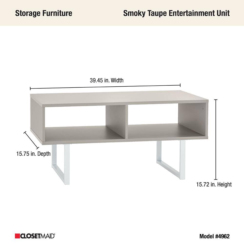 Modern Taupe Wood & Metal Coffee Table with Storage