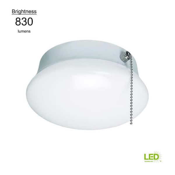 Commercial Electric Spin Light 7 In Led Flush Mount Ceiling With Pull Chain 830 Lumens 11 5 Watts 4000k Bright White No Bulbs 54484145 The Home Depot - Electric Led Ceiling Lights