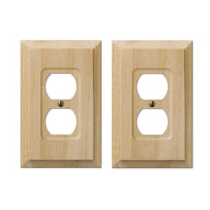 Cabin 1 Gang Duplex Wood Wall Plate - Unfinished (2-Pack)