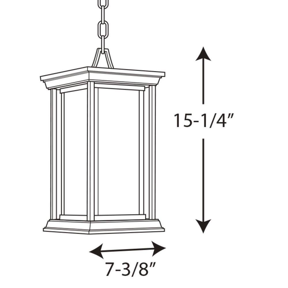 Antique Bronze Indoor/Outdoor Hanging Lantern with Linen Glass Shade