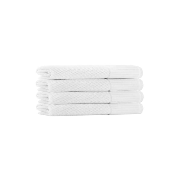Enchante Home Timaru 4-Pieces White Turkish Cotton Hand Towels