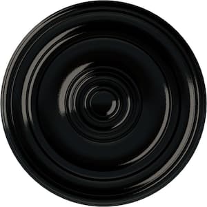 1-1/2 in. x 19-3/4 in. x 19-3/4 in. Polyurethane Kepler Traditional Ceiling Medallion, Black Pearl