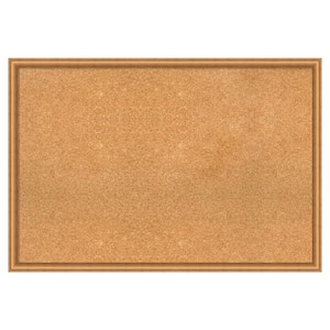 Salon Scoop Copper Wood Framed Natural Corkboard 38 in. x 26 in. Bulletin Board Memo Board