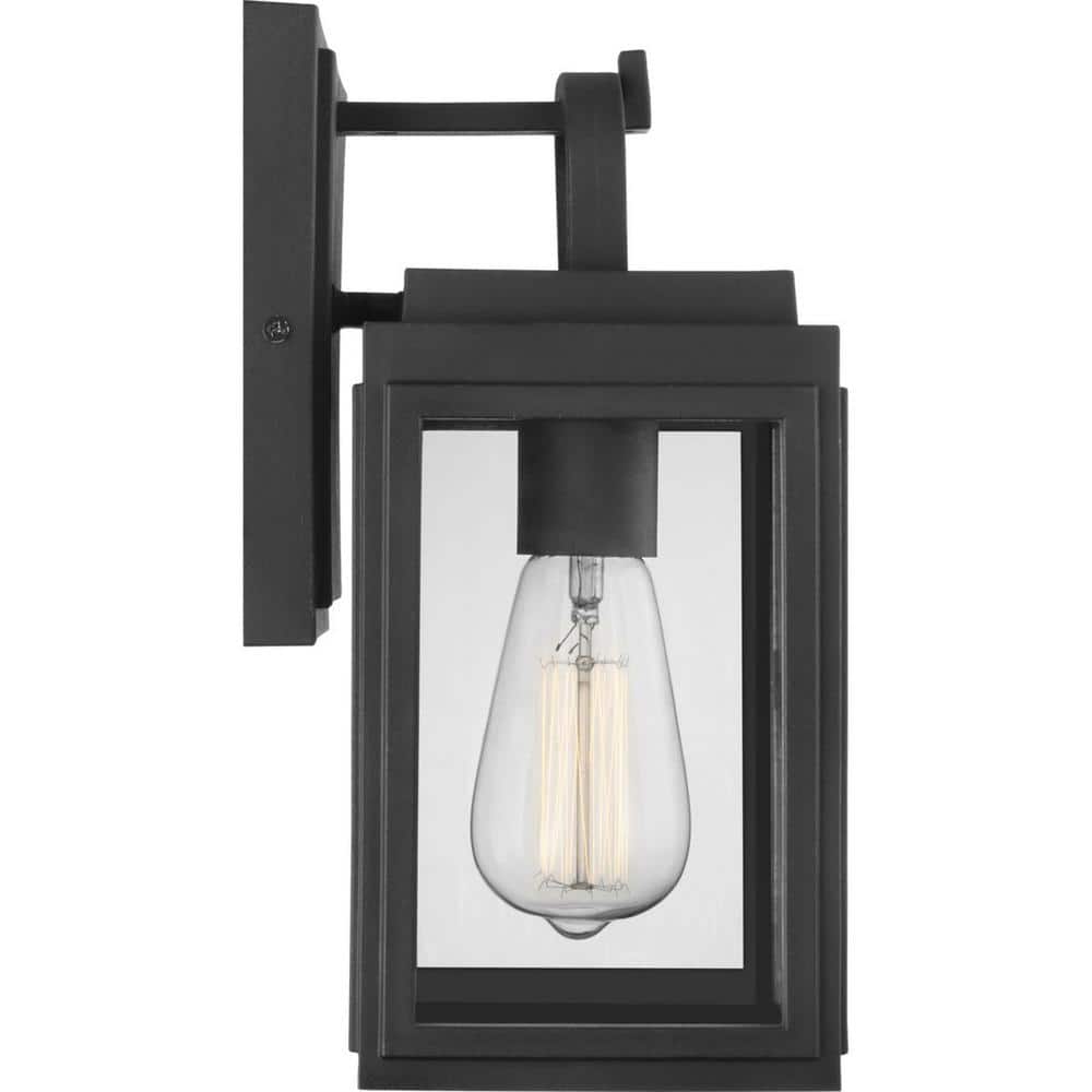 Grandbury Black Bronze Outdoor Wall Lantern with Clear Glass