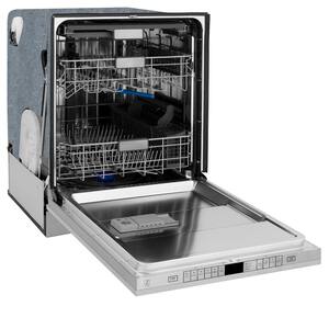 Autograph Edition 24 in. in DuraSnow with Gold Handle 3rd Rack Top Touch Control Tall Tub Dishwasher, 51dBa