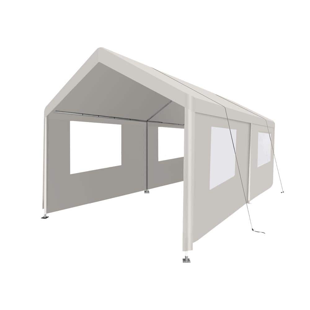 10 ft. x 20 ft. Heavy-Duty Portable Carport Garage Tent, Outdoor Storage Shelter, White price history on PriceWatchPro