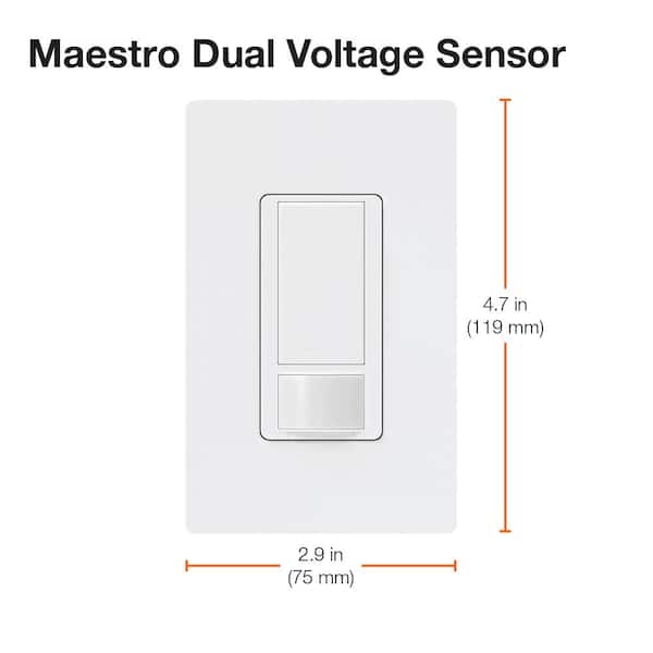 Lutron Maestro Dual Voltage Motion Sensor Switch, 6-Amp/Single-Pole, Gray  (MS-OPS6M2-DV-GR) MS-OPS6M2-DV-GR The Home Depot