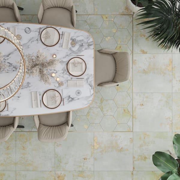 Apollo Tile Aureate Moss Green 9-7/8-in x 11-1/4-in Natural Porcelain Floor and Wall Tile (10.06-sq. ft/ Carton)