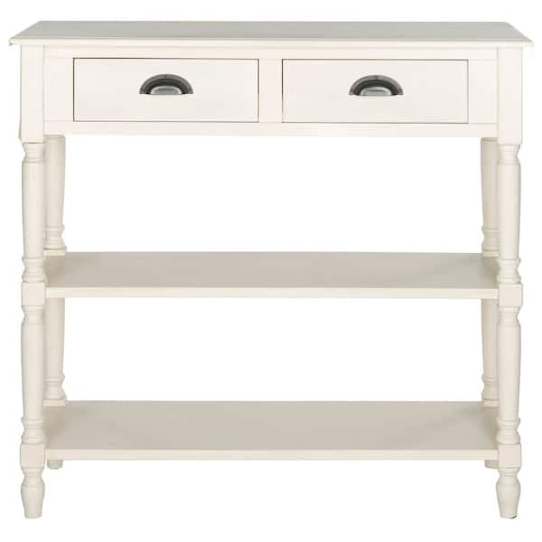 SAFAVIEH Salem 36 in. 2-Drawer White Wood Console Table