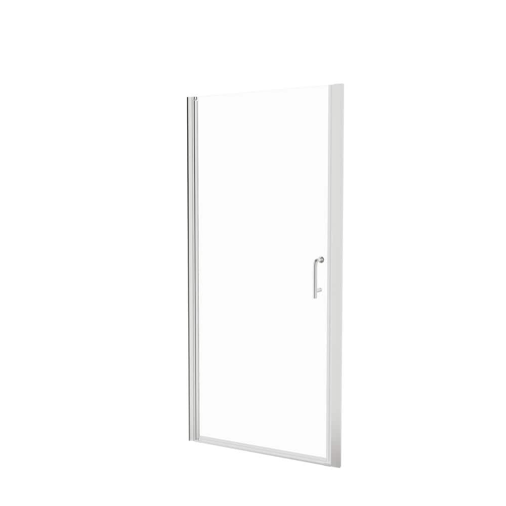 ANGELES HOME 35.375 in. W x 72 in. H SemiFrameless Pivot Swing Shower
