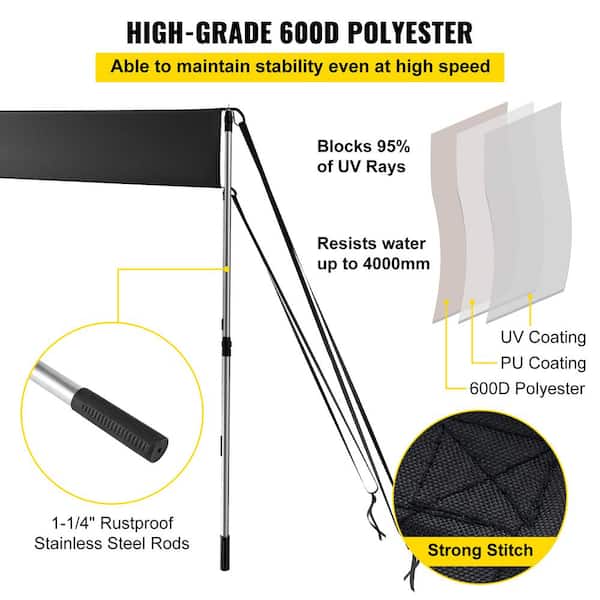 SKYSHALO 5 ft. x 5 ft. T-Top Sun Shade Kit, UV-Proof 600D SKYSHALO 5 ft. x 5 ft. T-Top Sun Shade Kit, UV-Proof 600D